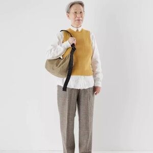 BAGGU Dark Khaki Medium Nylon Crescent Bag